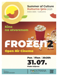 KULTURNO LJETO Večeras kino na otvorenom